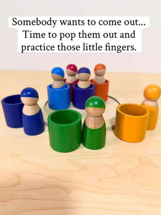 WOODEN PEG DOLLS & CUPS