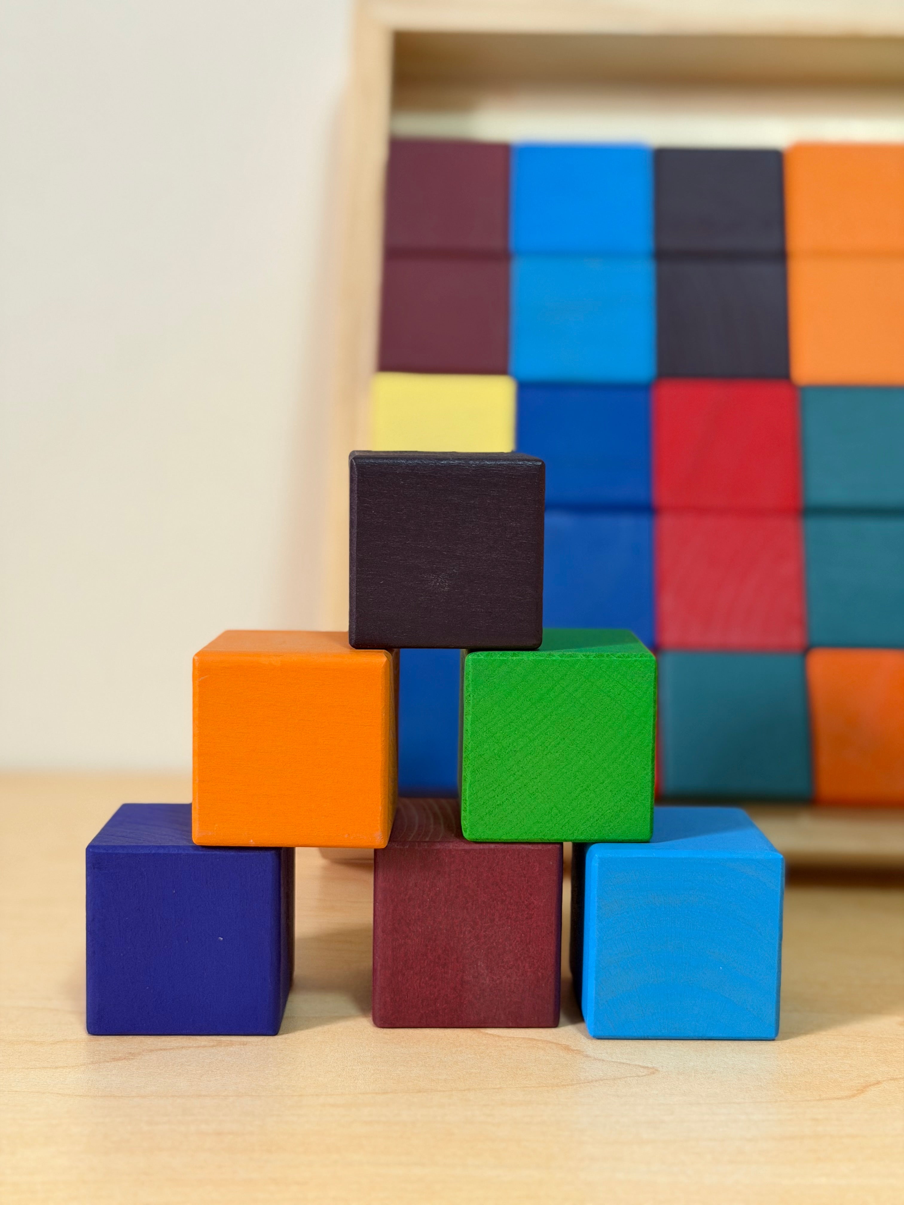 36pc Wooden Cubes 🌈