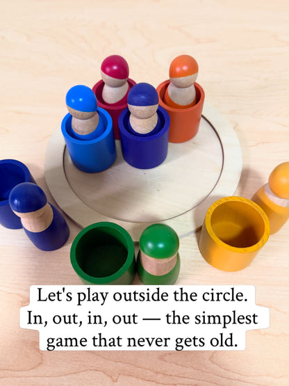 WOODEN PEG DOLLS & CUPS