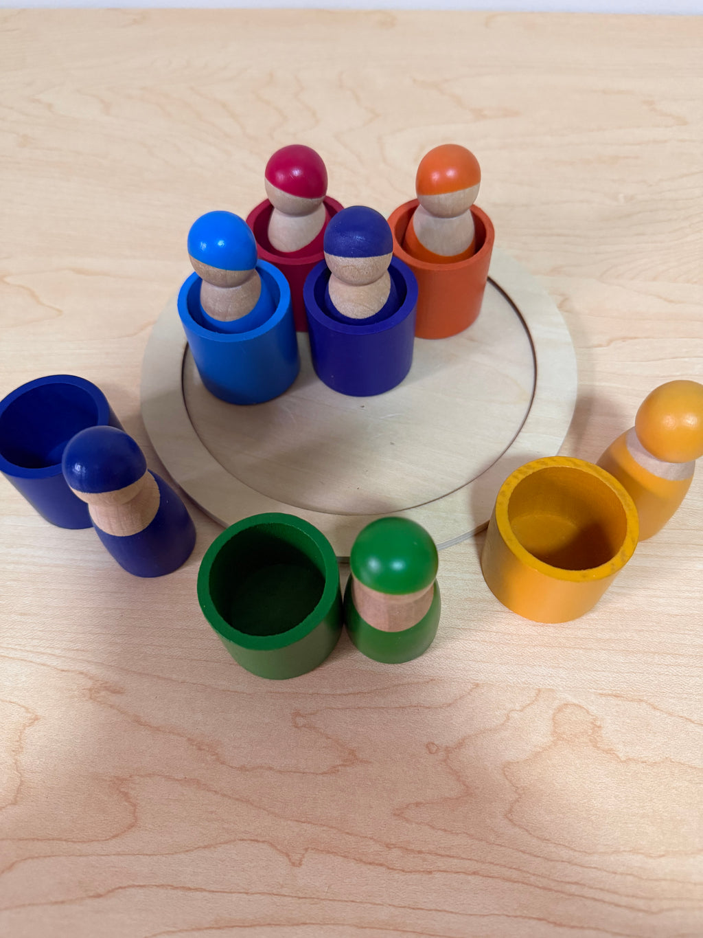 Wooden Peg Dolls & Cups