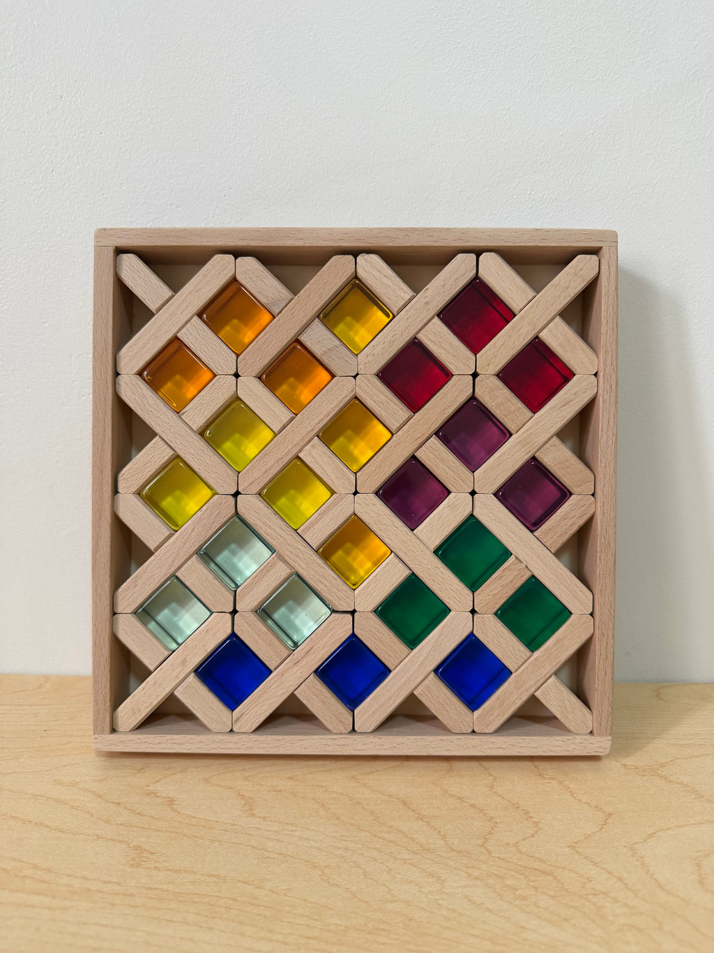 Wooden Lattice Blocks + Lucite Cubes