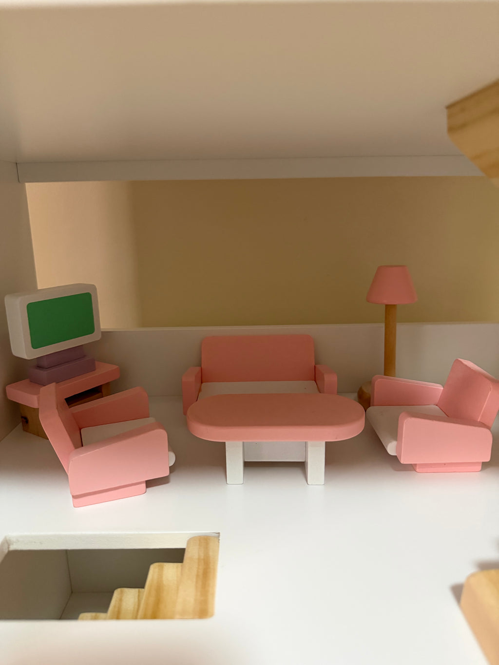 Pink Wooden Doll House