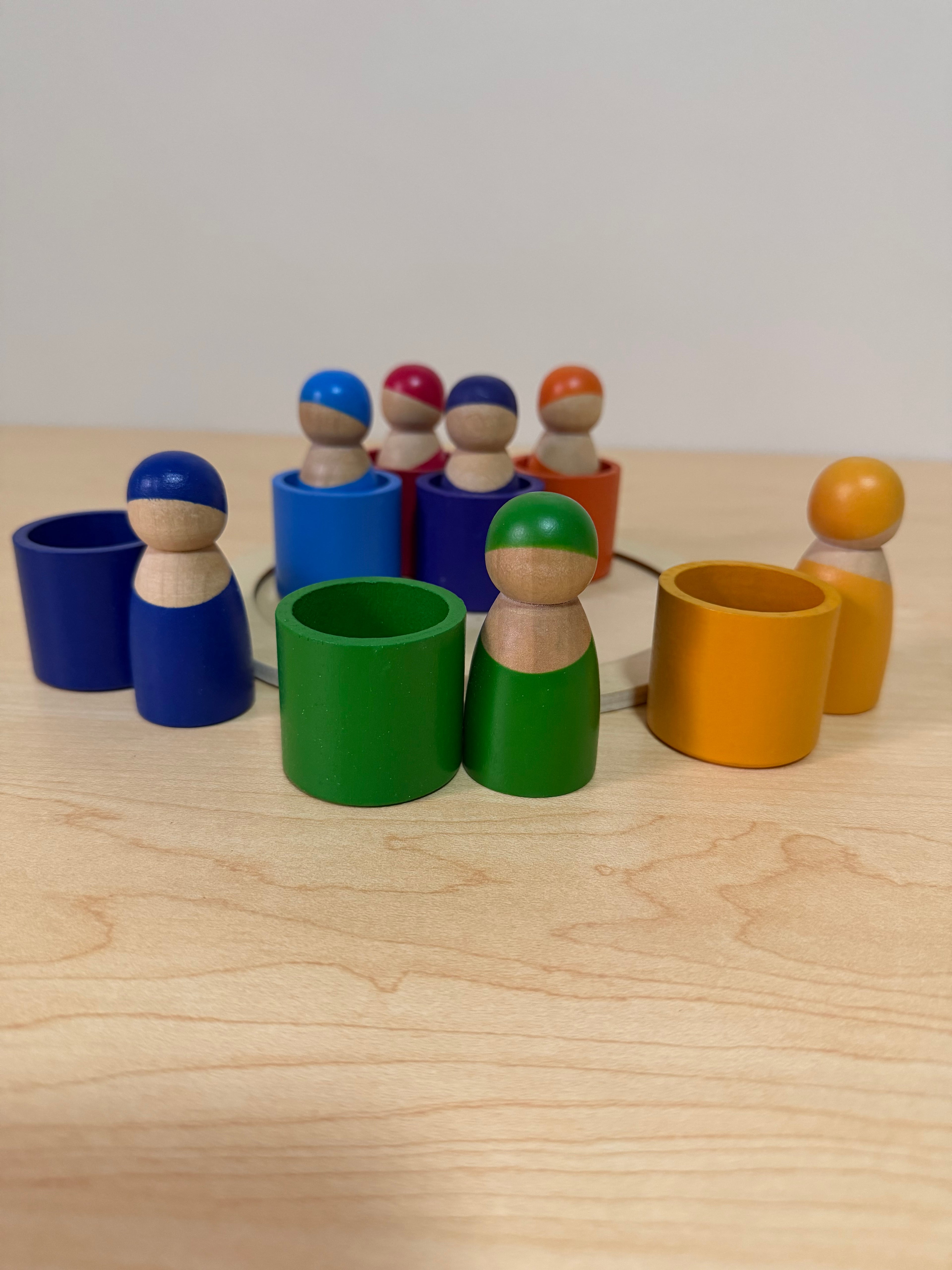 Wooden Peg Dolls & Cups