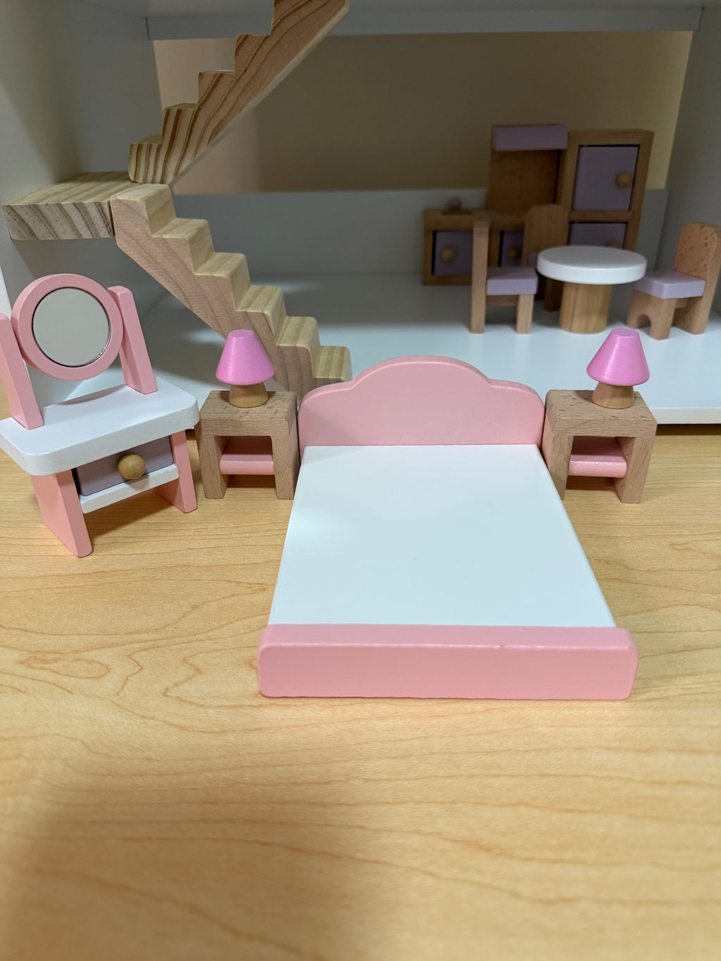 Pink Wooden Doll House
