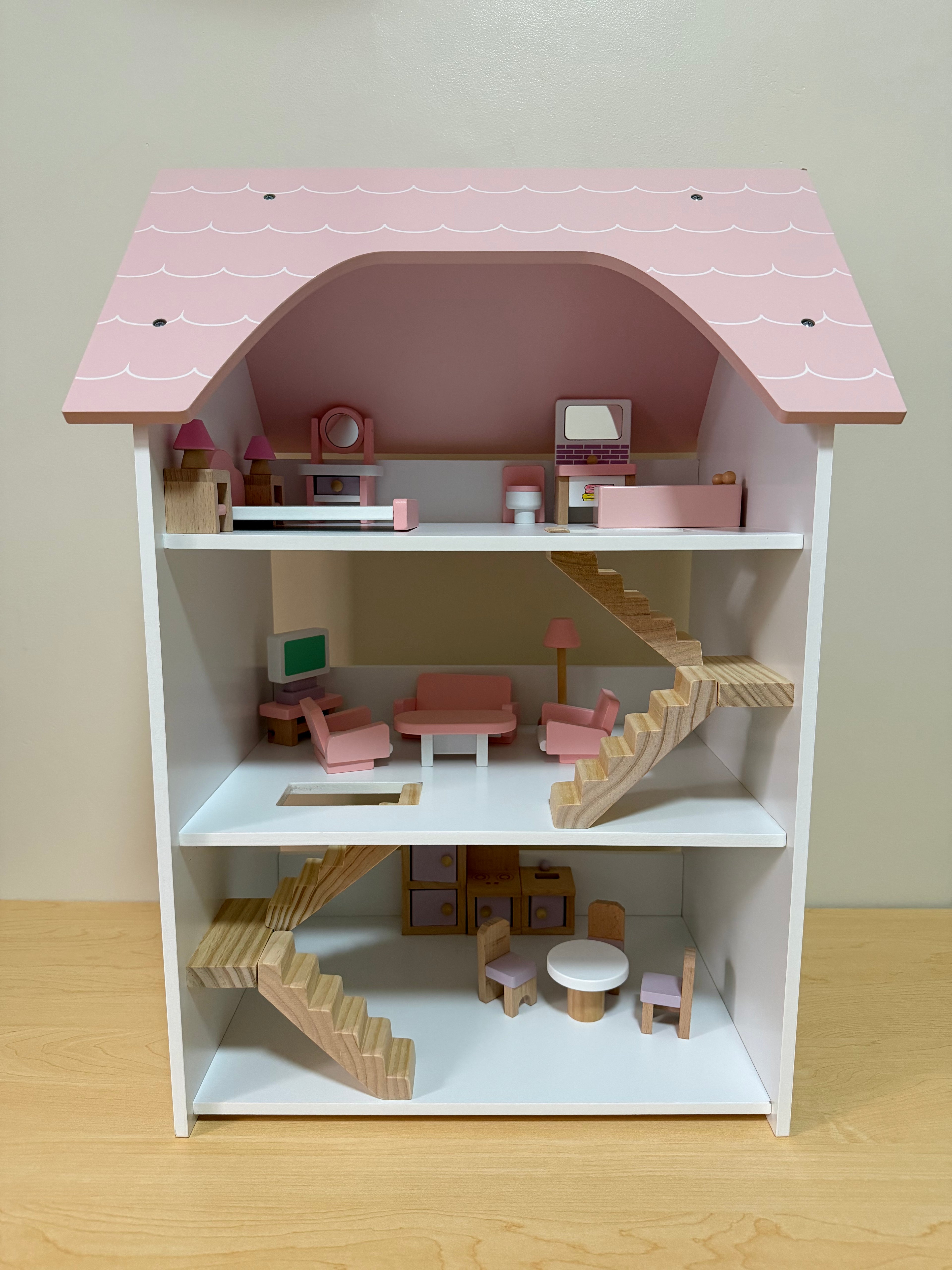 Pink Wooden Doll House