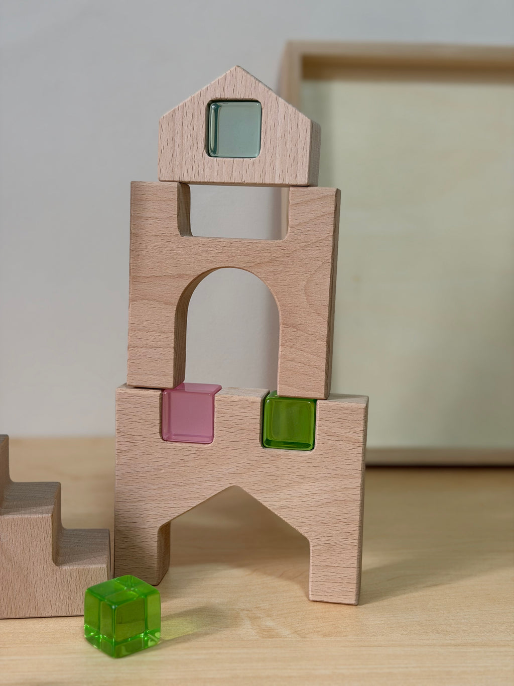 CASTLE WITH LUCITE CUBES