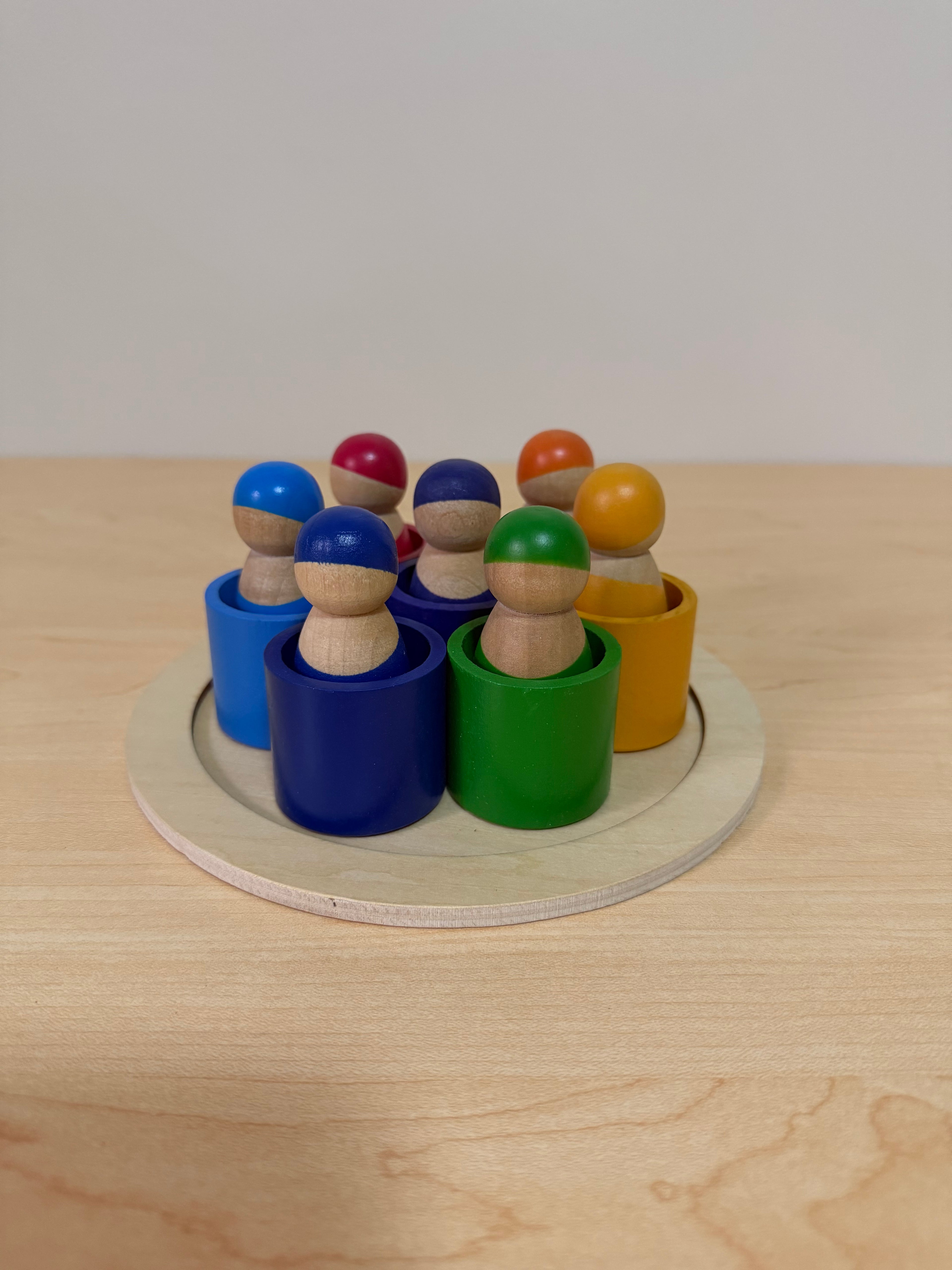 Wooden Peg Dolls & Cups