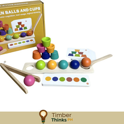 Wooden Balls & Cups Set