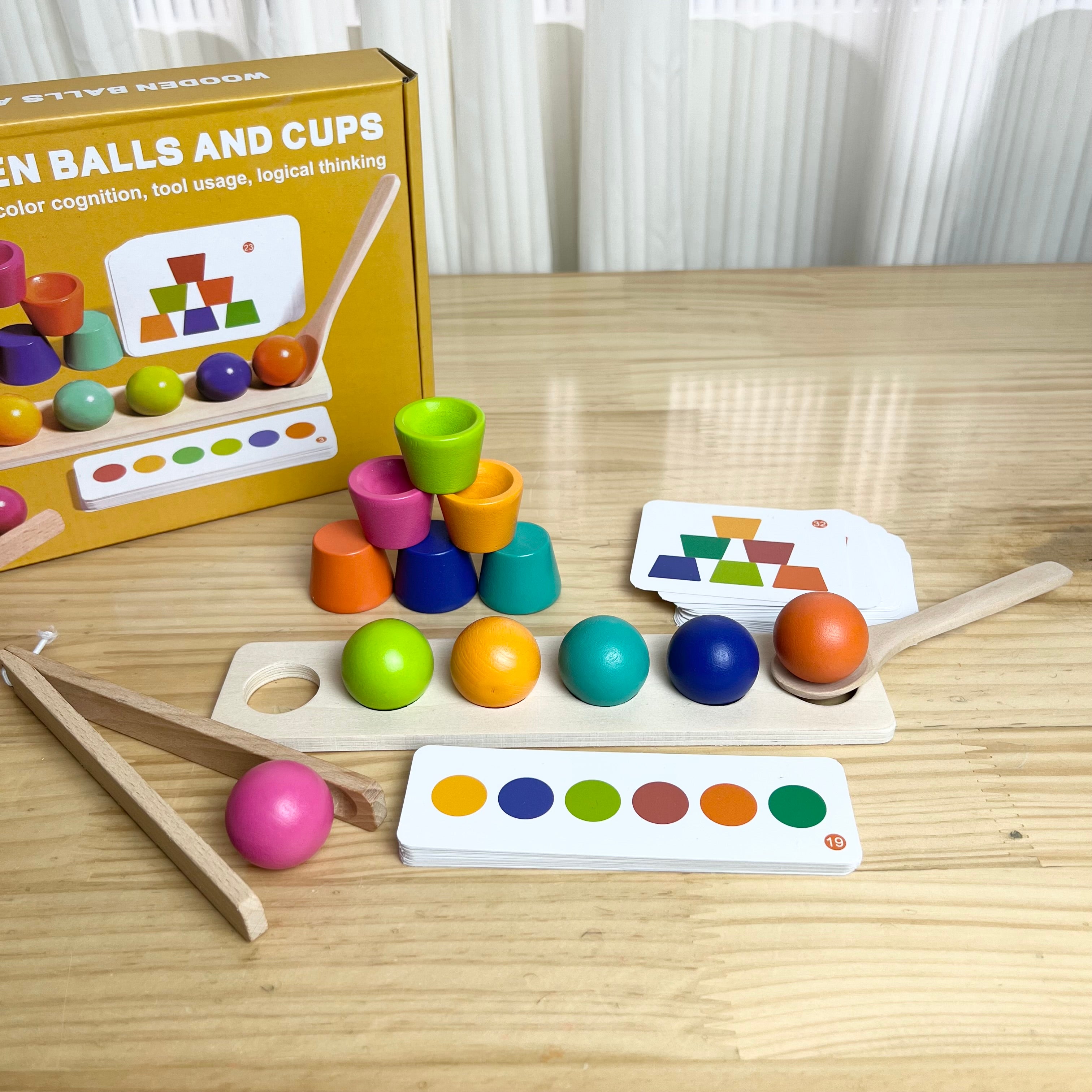Wooden Balls & Cups Set