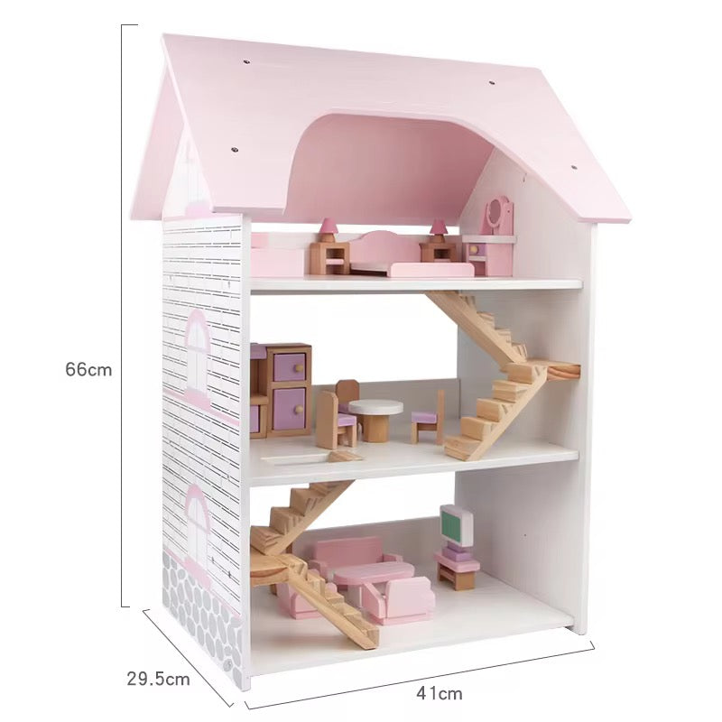 Pink Wooden Doll House