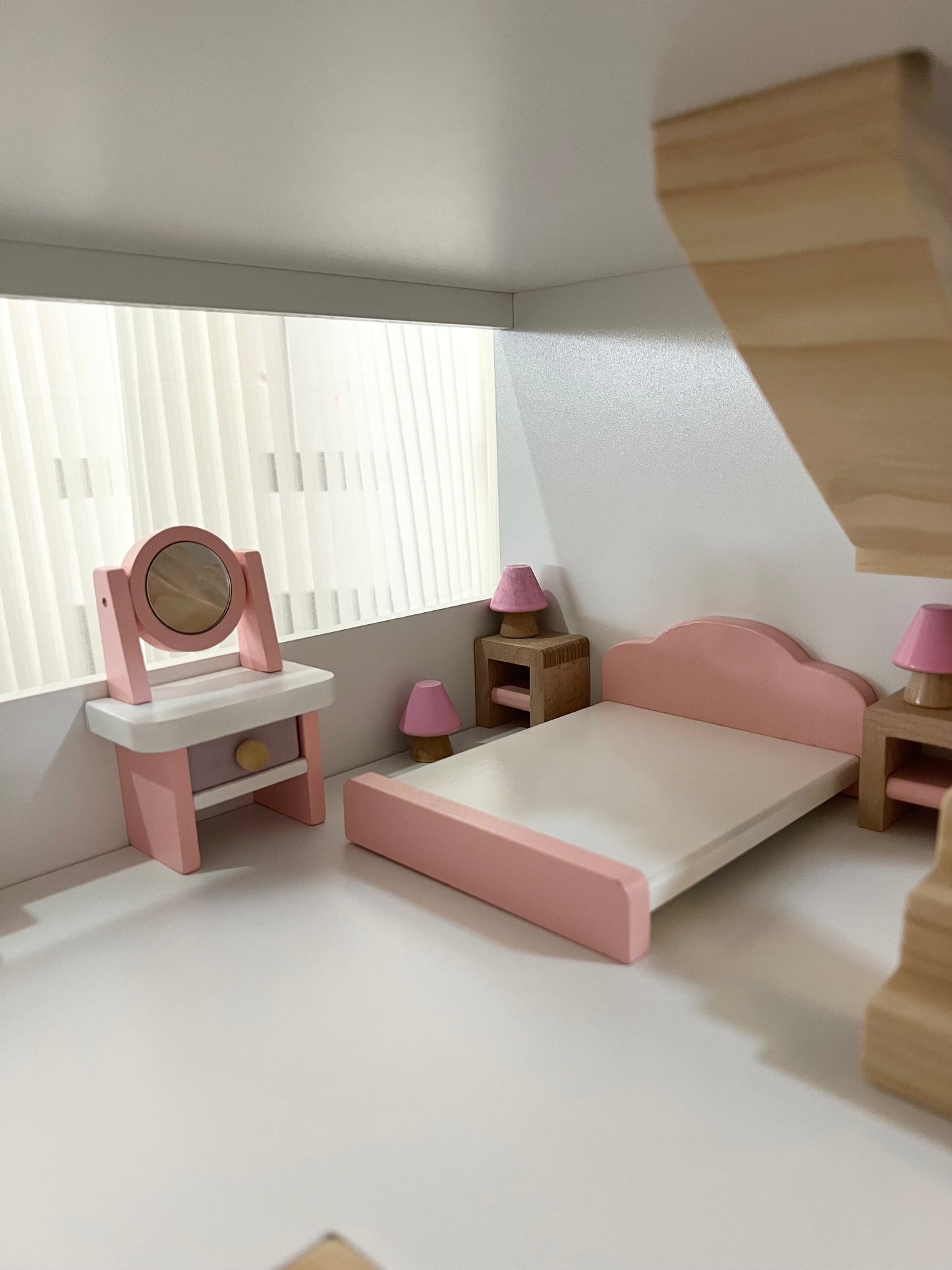PINK WOODEN DOLL HOUSE